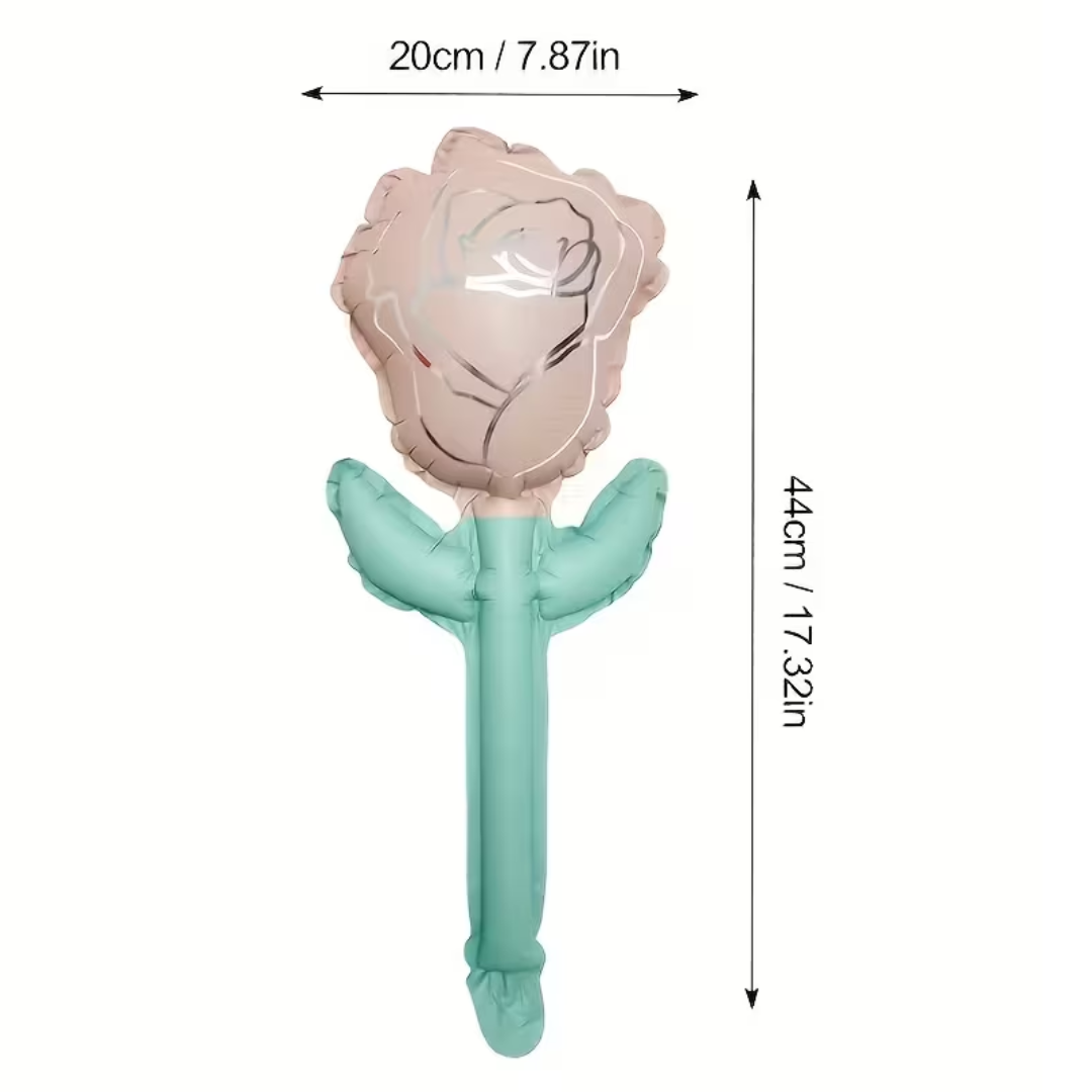 1PCS Colorful Handheld Rose-Shaped Foil Balloon