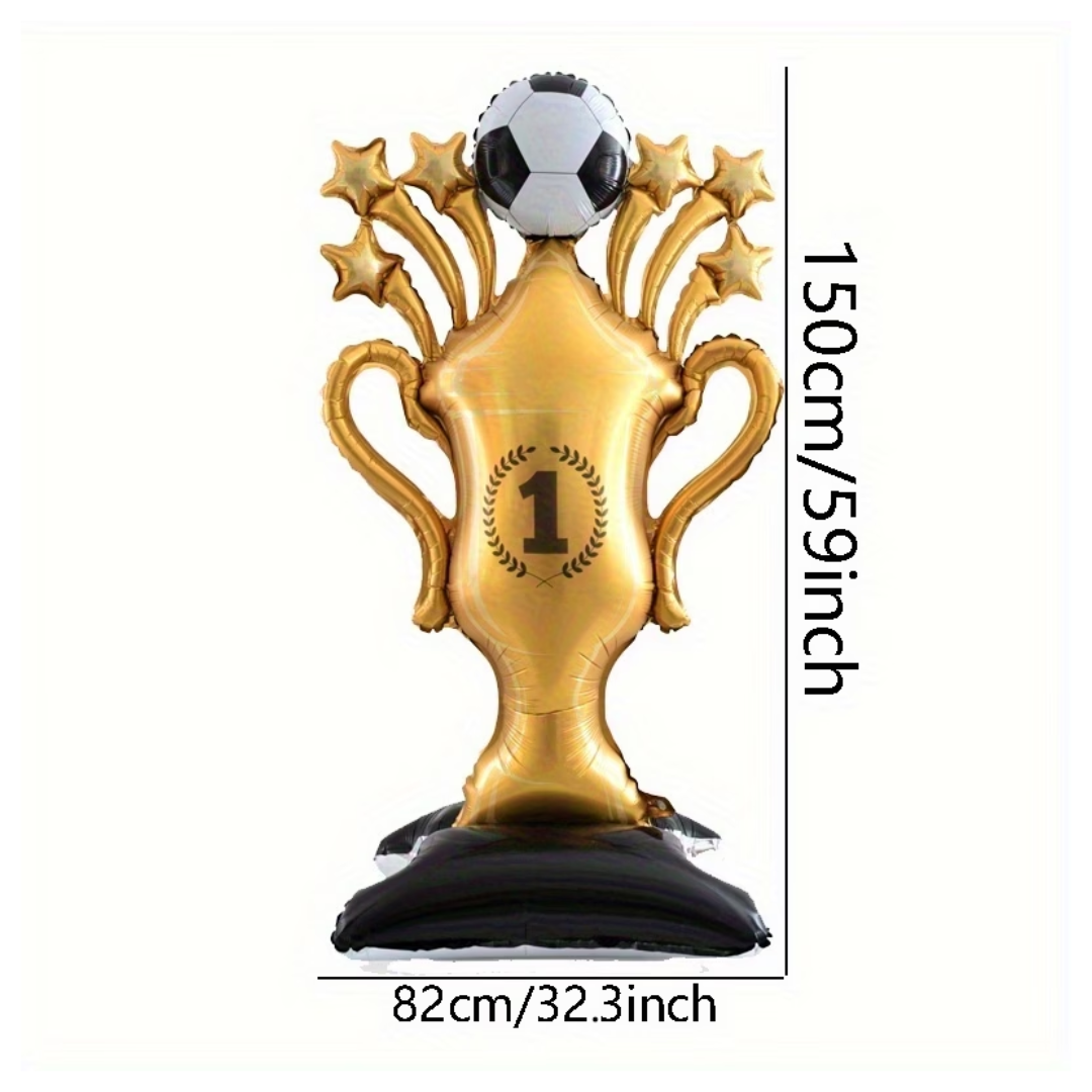 1pcs Large Standing Football Trophy Foil Balloon