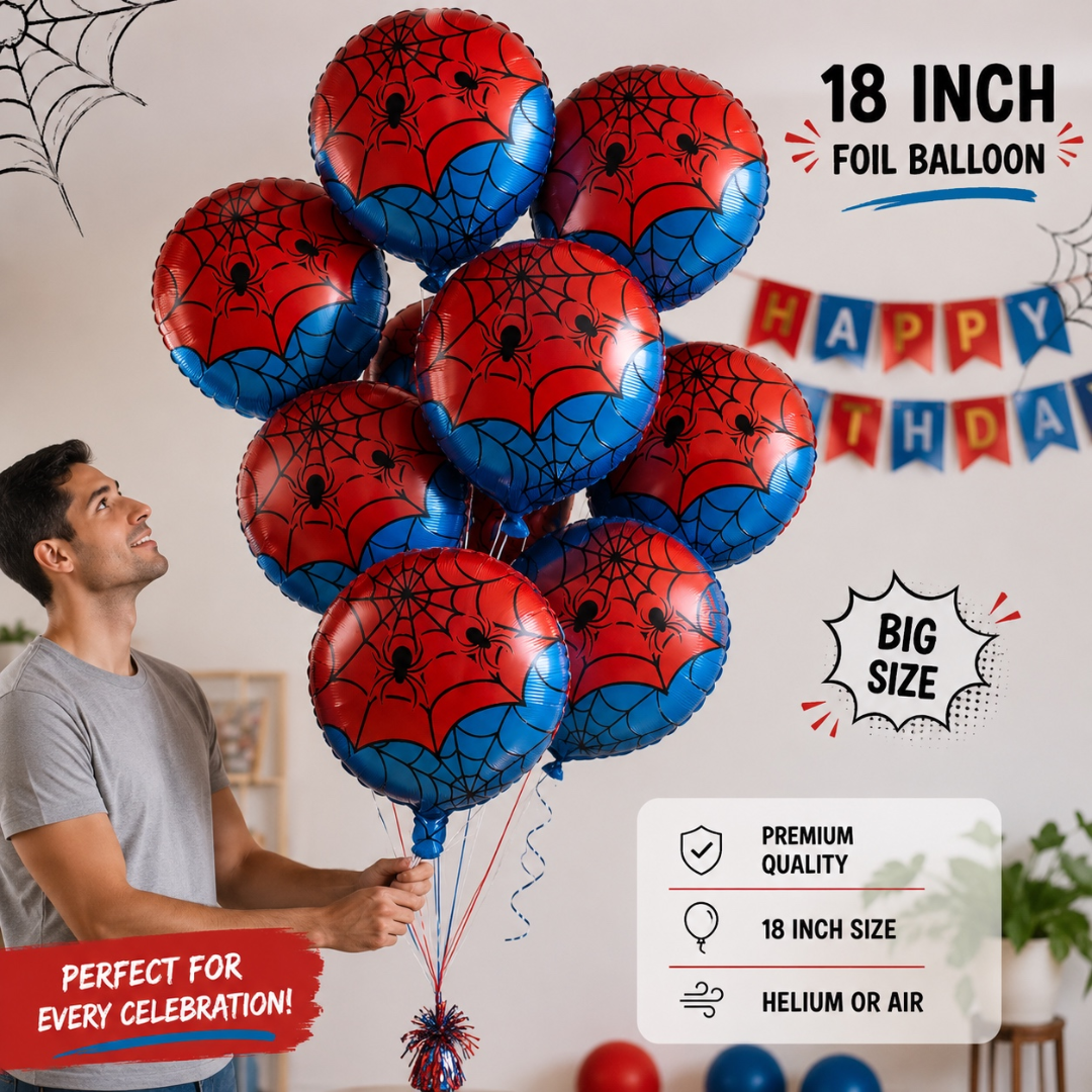 1pcs 18inch Red and Blue Spiderman Round Foil Balloons