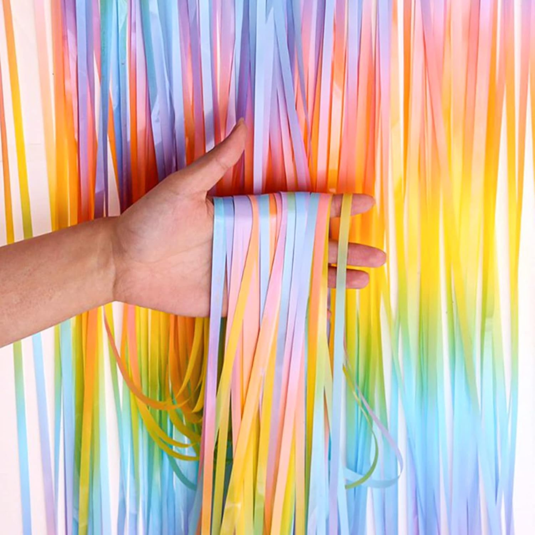 Pastel Rainbow Foil Curtains
