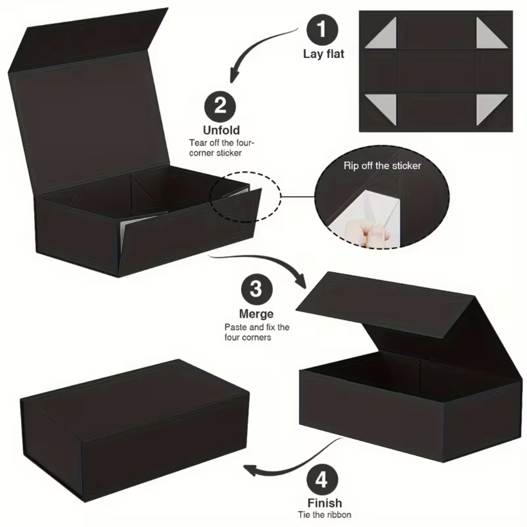 Black Foldable Gift Boxes