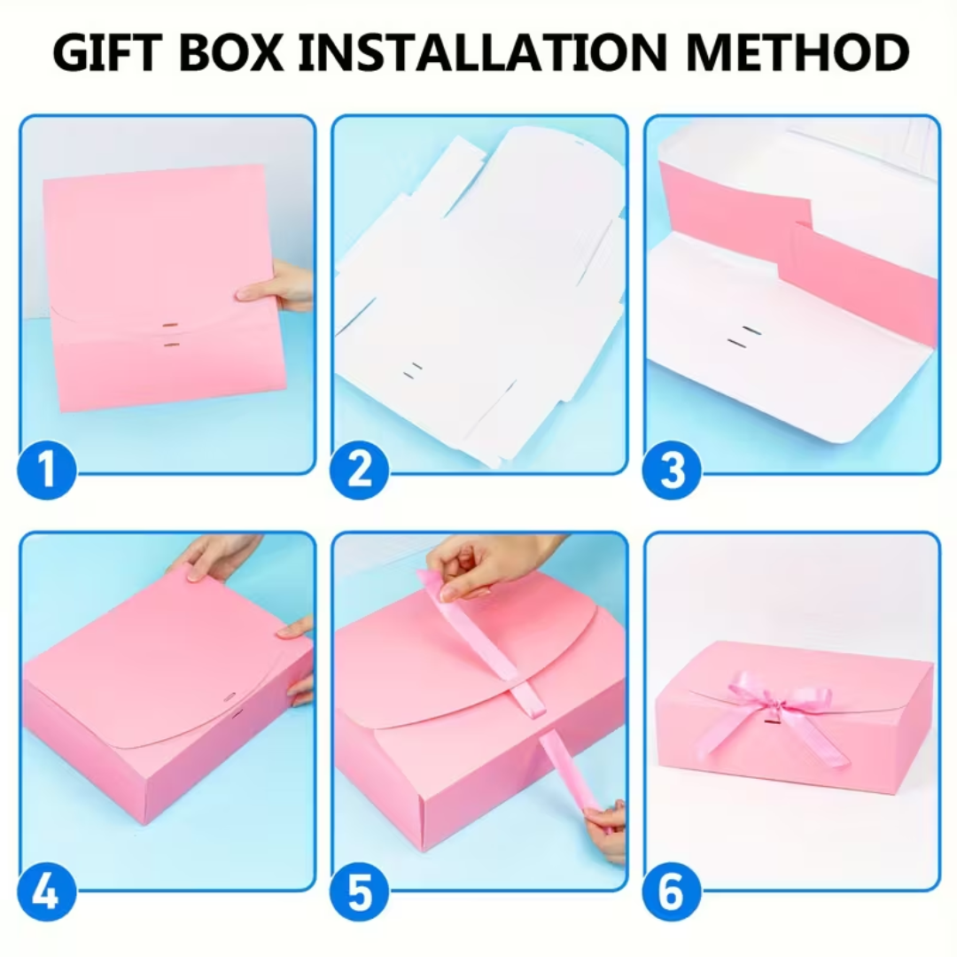 1pcs Pink Gift Box with Ribbon