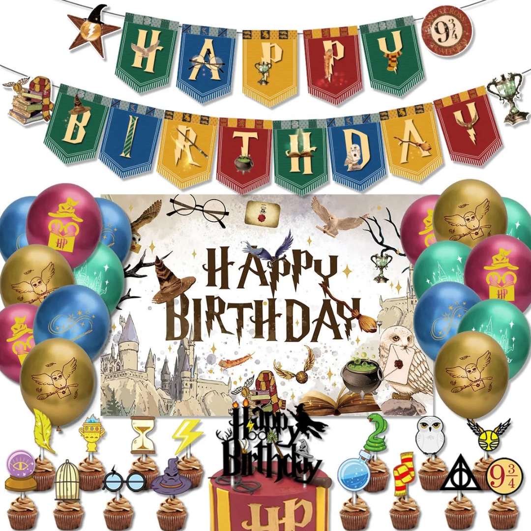 Harry Potter Theme Birthday Decorations Kit With Backdrop Party Supplies harry-potter-theme-birthday-decorations-kit-with-backdrop-party-supplies