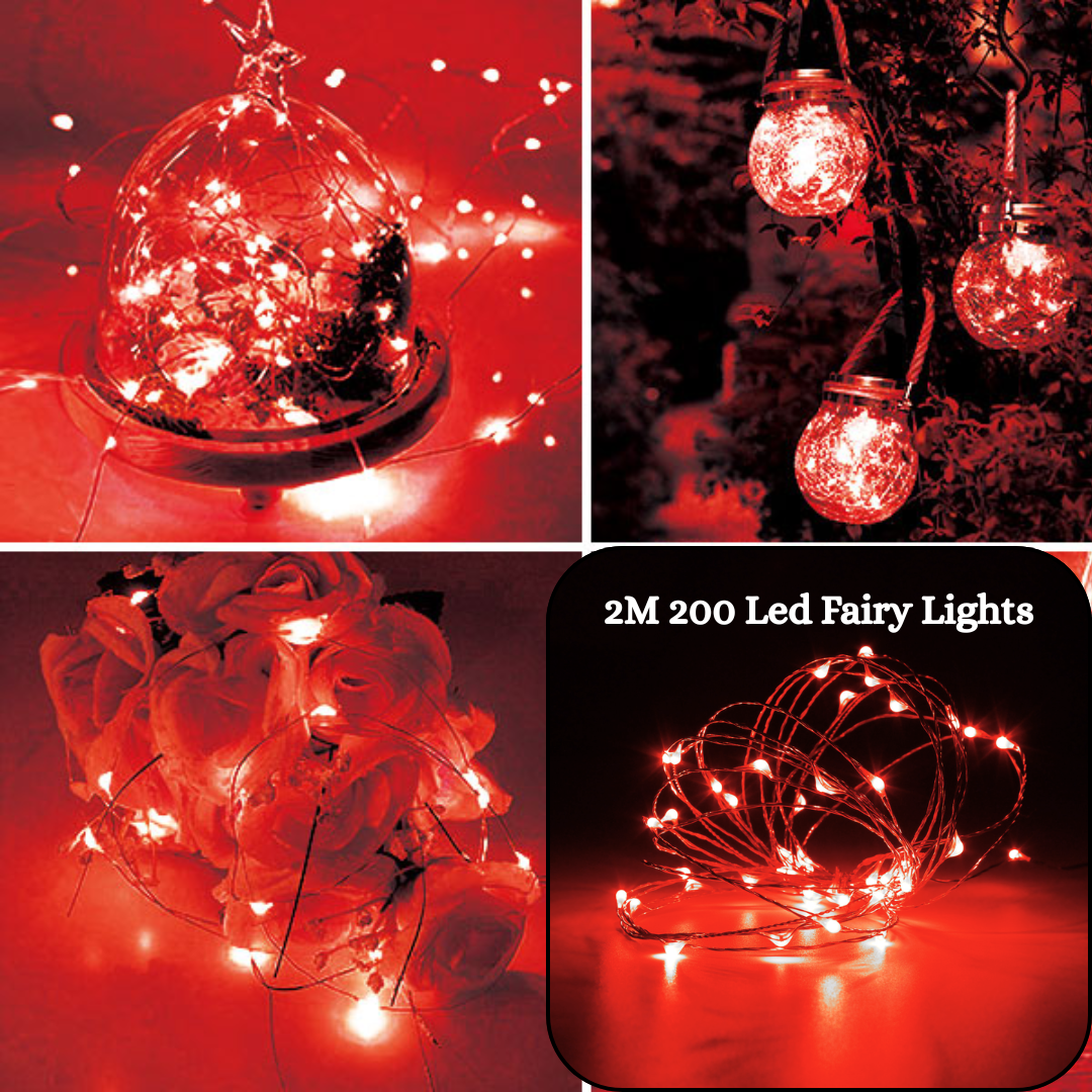 2M 200 Led RED String Fairy Lights