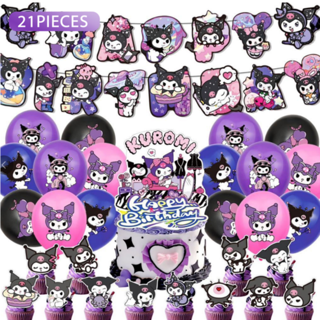 31pcs Purple Kuromi Birthday Balloon Kit