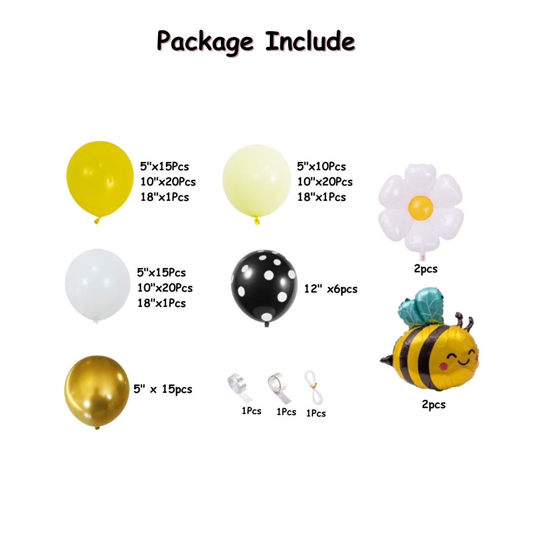 135pcs Bee Theme Balloon Set