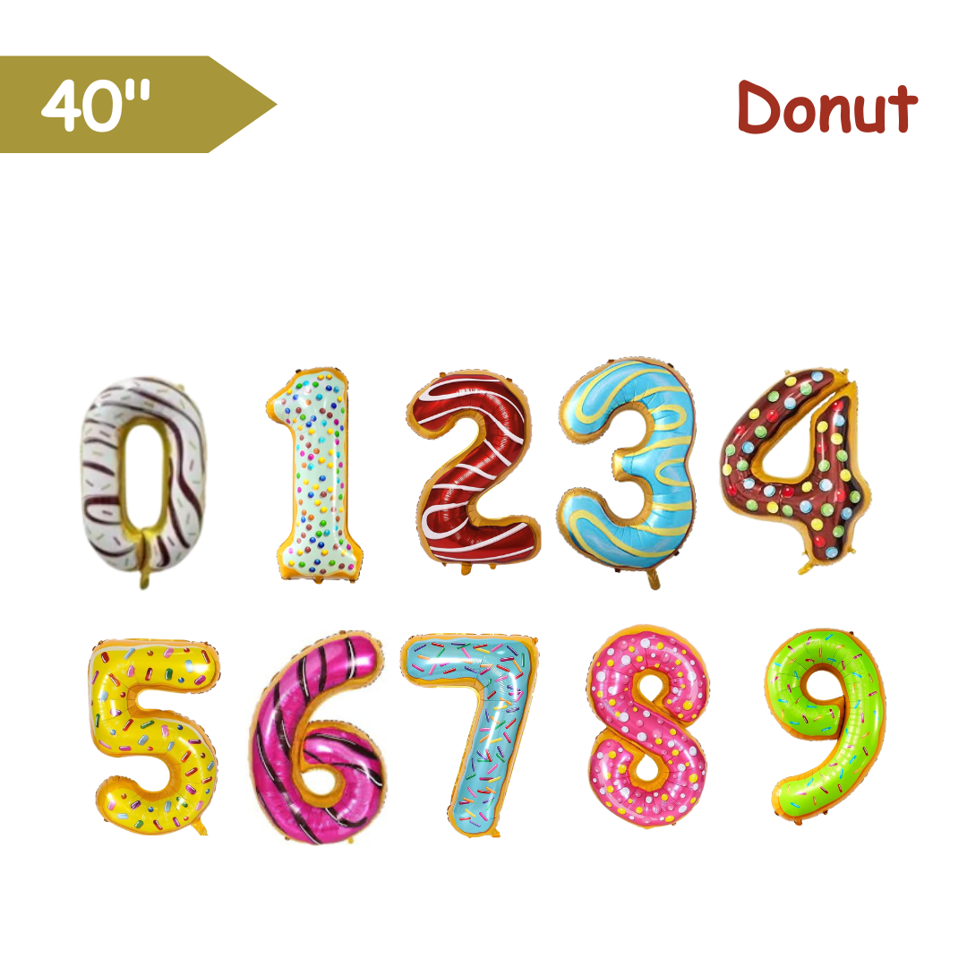 Donut 40-inch Foil Number Balloon