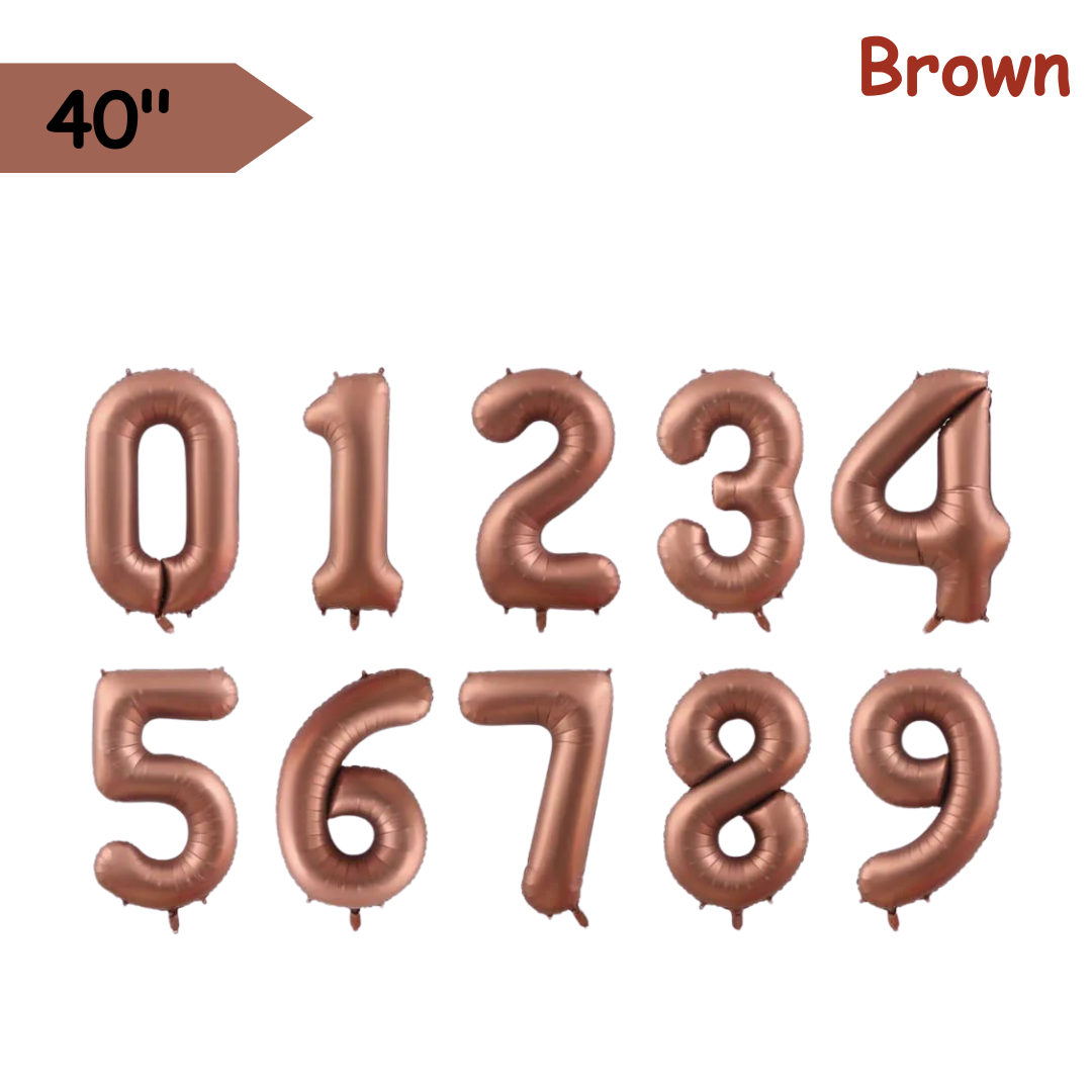 Brown 40- inch Foil Number Balloon