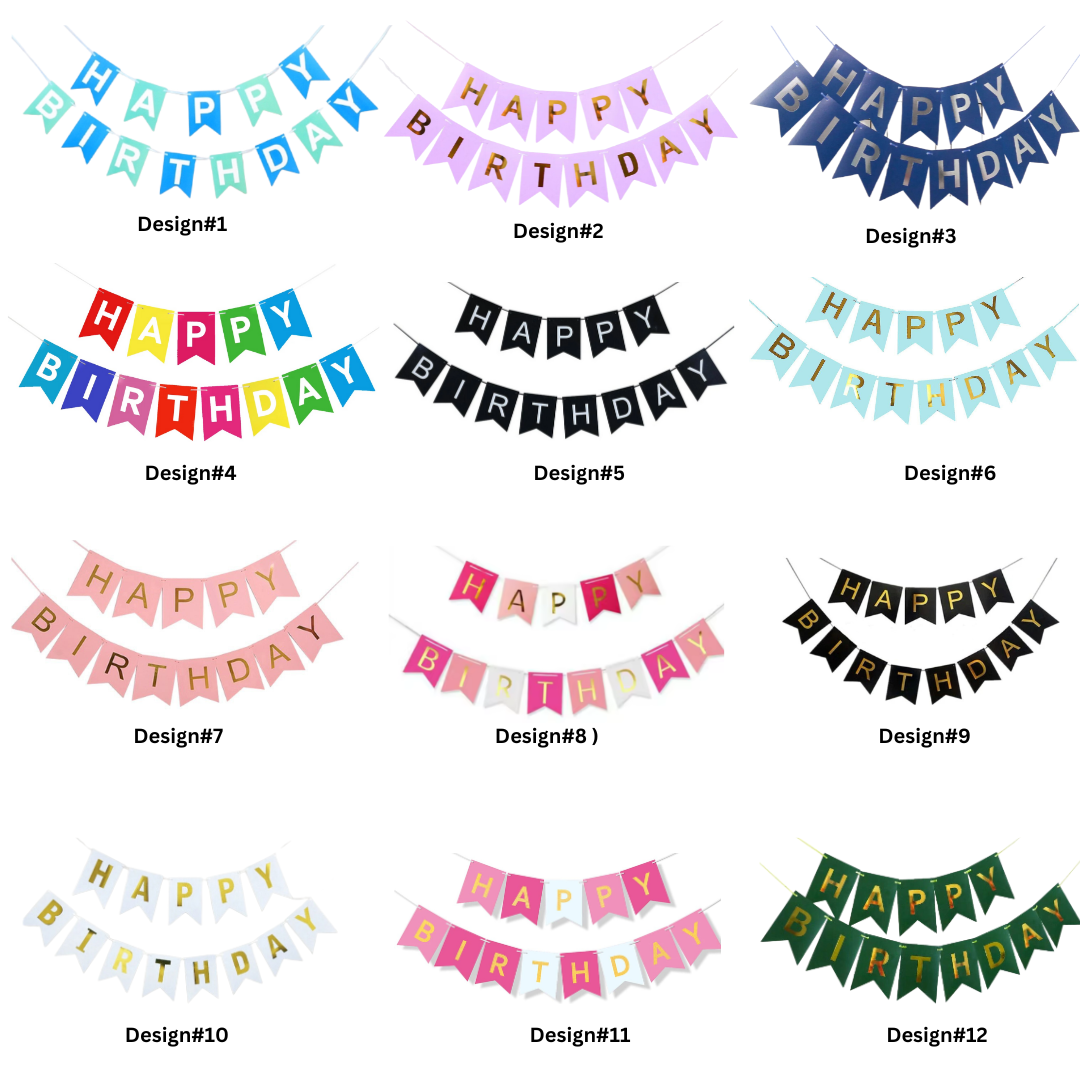 Happy Birthday Paper Flag Bunting Banner