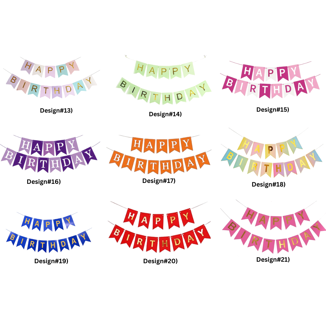 Happy Birthday Paper Flag Bunting Banner