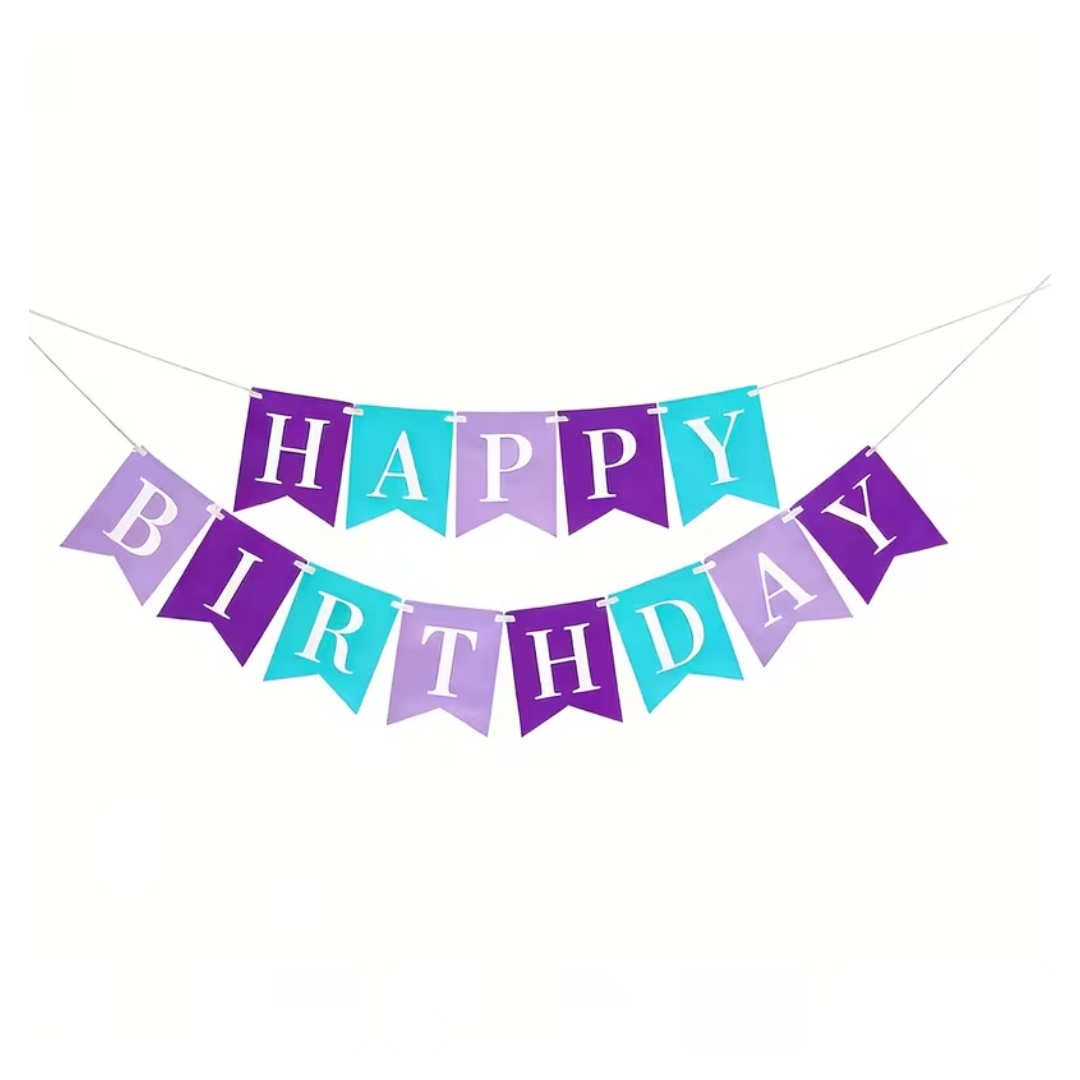 Mermaid Happy Birthday Paper banner
