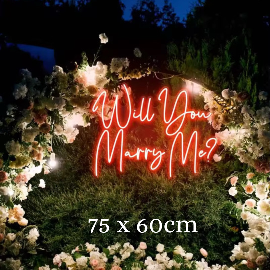 "Will you marry me?" Red Neon Led Sign - 75 x 60cm for rent