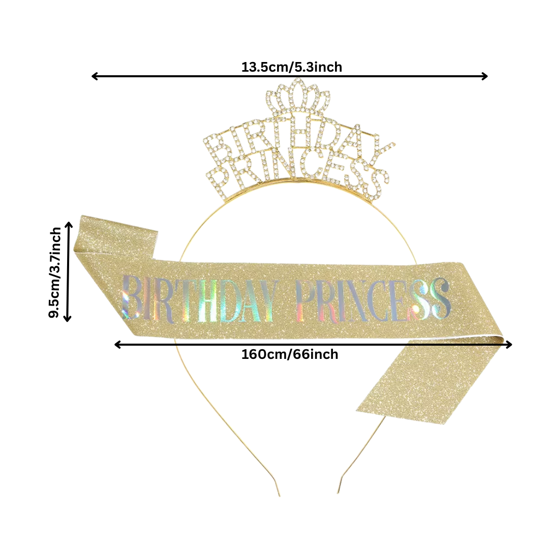 Birthday Princess Sash and Crown set