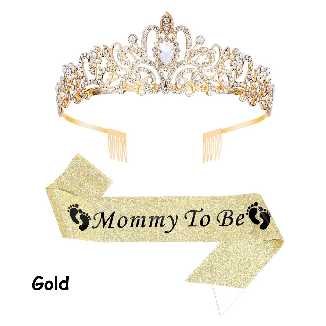 Baby Shower Mommy To Be, Mom To Be, Mummy To be Party Crown & Sash