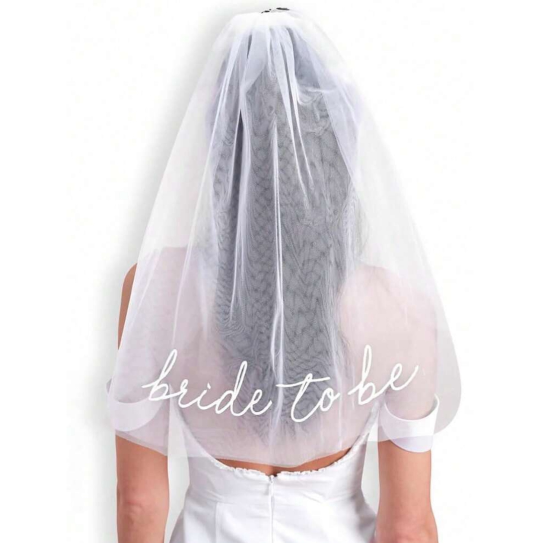 Bride to be White Veil
