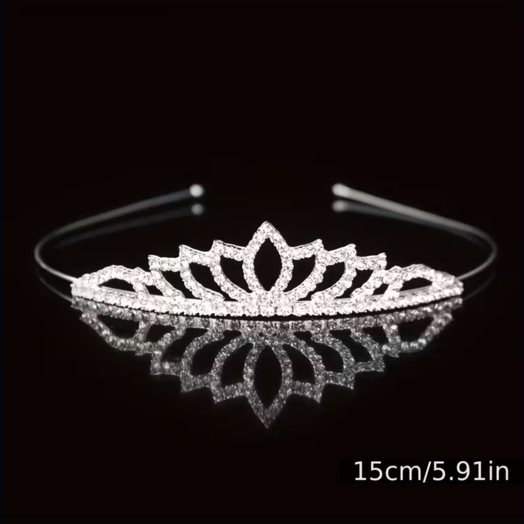 Silver Rhinestone Princess Crown