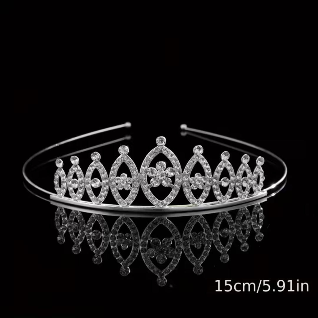 Silver Rhinestone Princess Crown