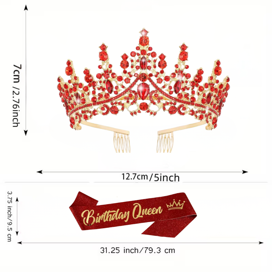 Birthday Queen Sash and Crown Set
