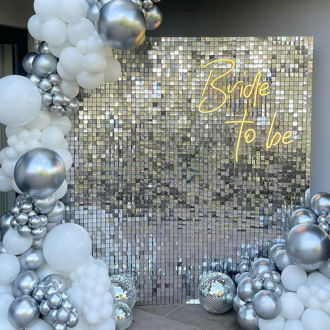 48pcs Silver Shimmer Wall Backdrop