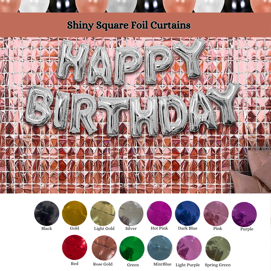 Shiny Square Foil Curtains