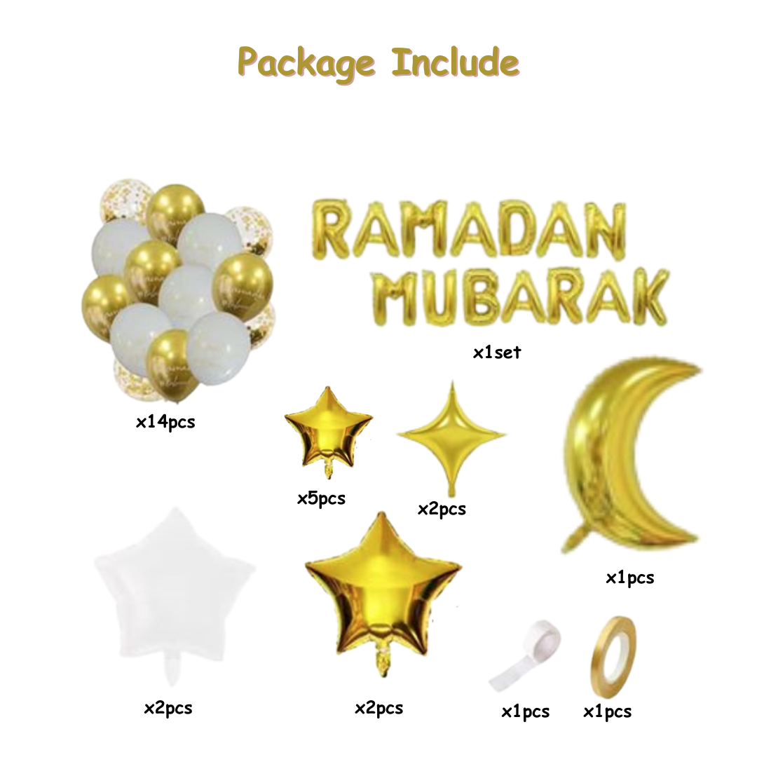 29pcs Ramadan Mubarak Balloon Decoration Kit
