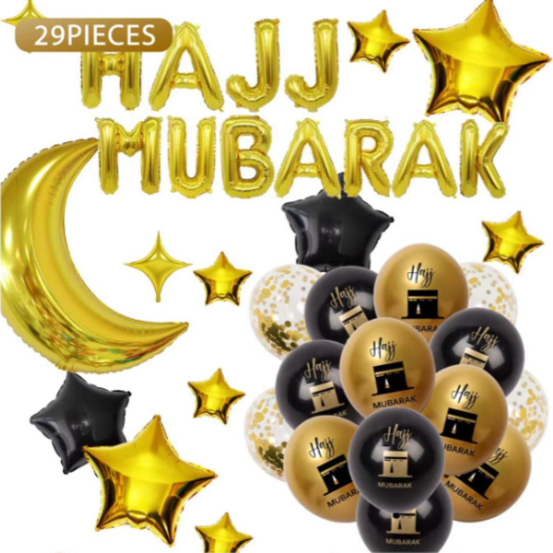 29pcs Hajj Mubarak Balloon Decoration Kit