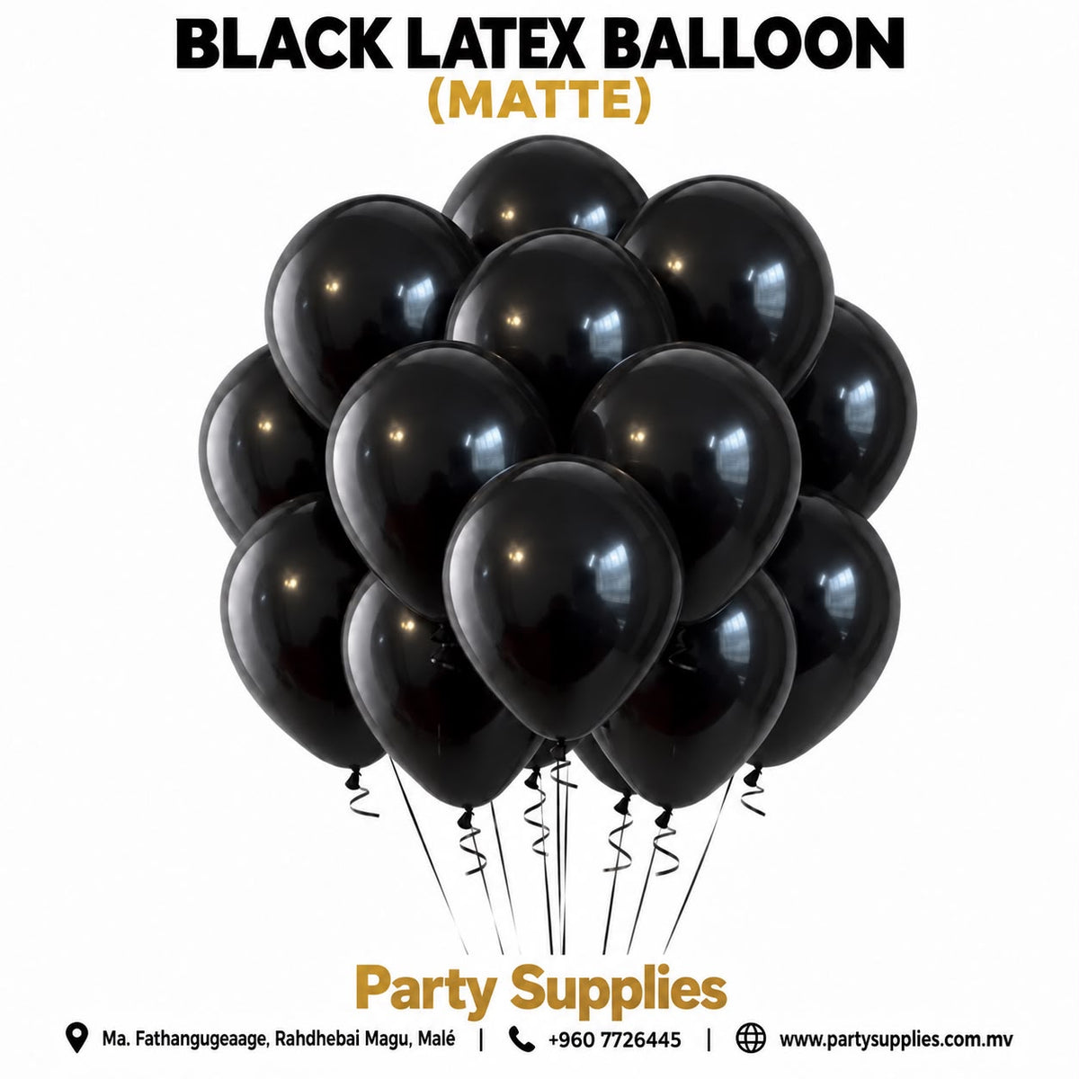 Black Matte Latex Balloon