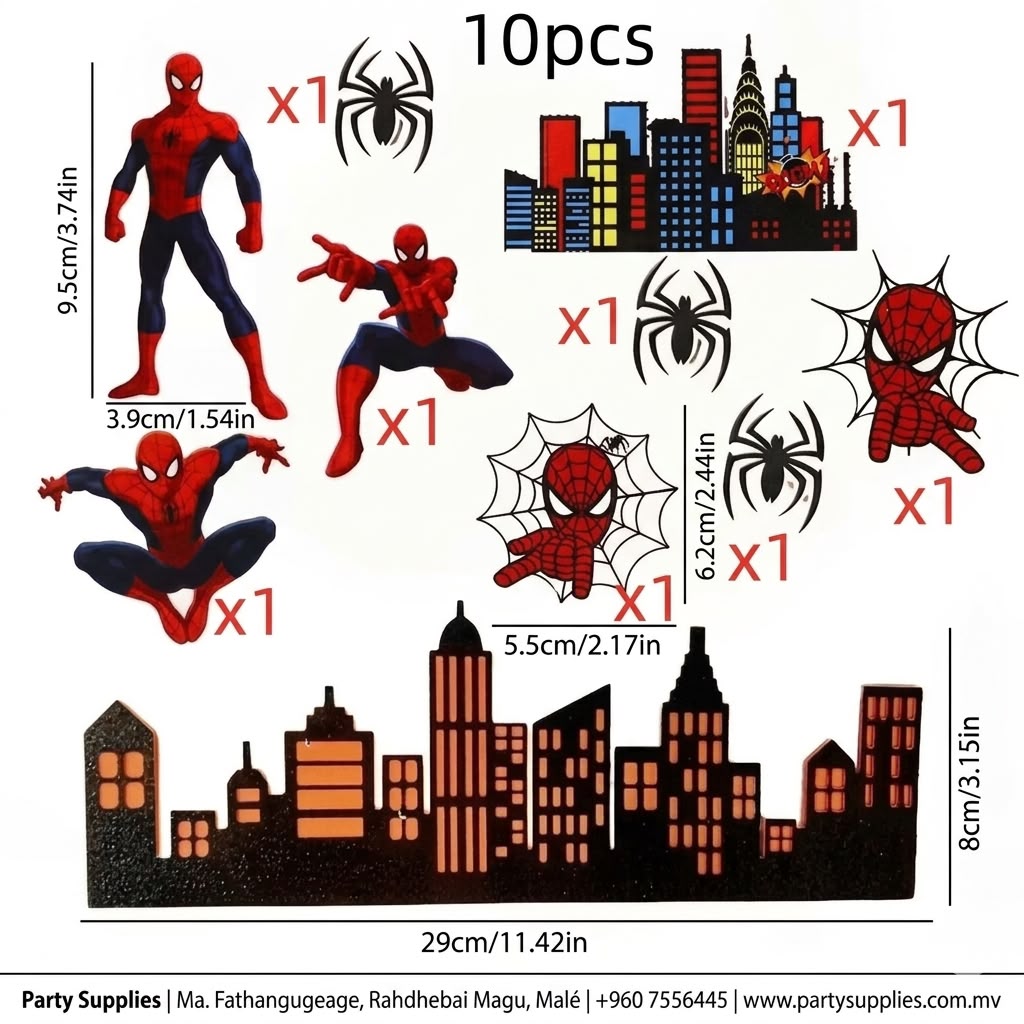 10-piece Spider-Man Cake Topper Set