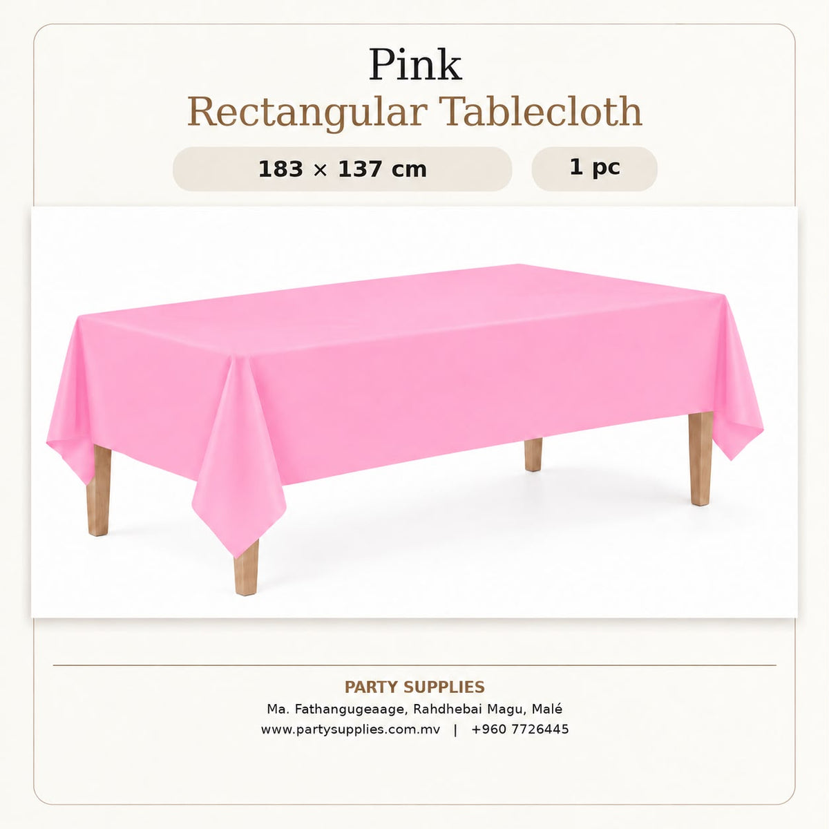 Pink Rectangular Tablecloth