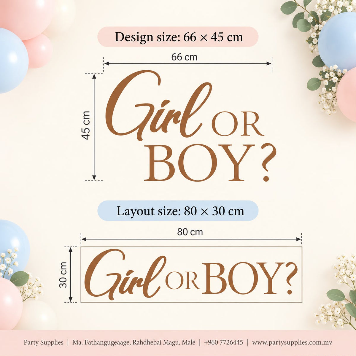 Girl or Boy?” Gender Reveal Decoration Wall Sticker