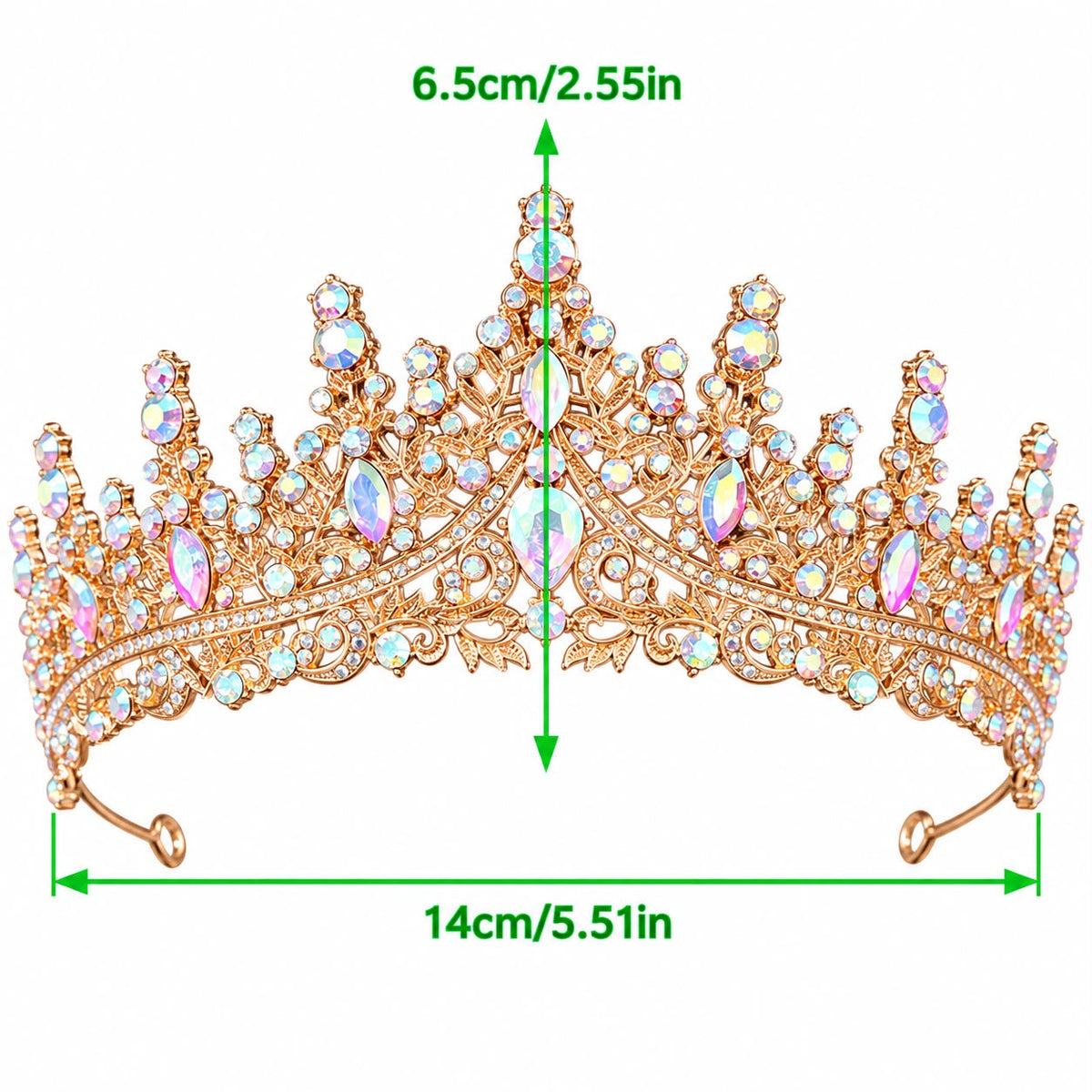 Gold Iridescent Sparkling Jewelled Tiara