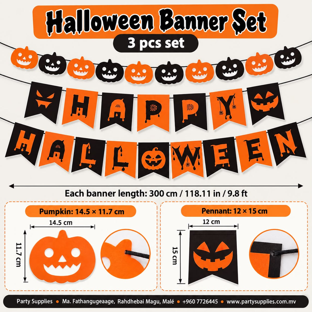 Halloween Banner Set β 3 pcs