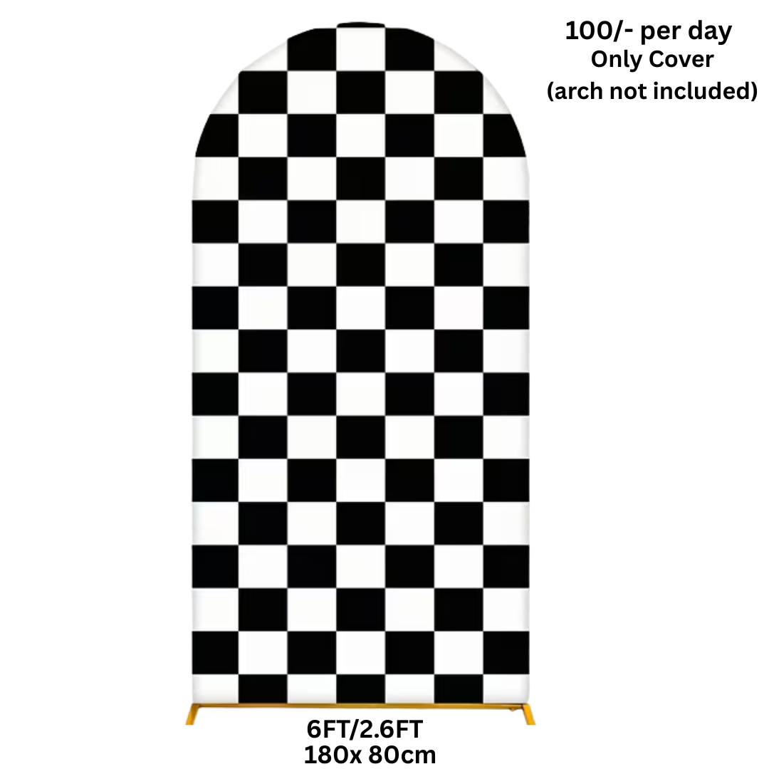 Black And White Checkered Arch Cover for the Rent (180x 80cm)