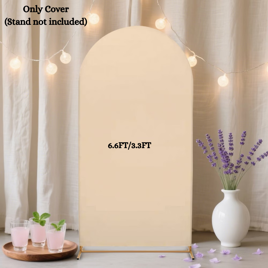 200cm x 100cm Beige Arch Cover for Rent (Stand not included)