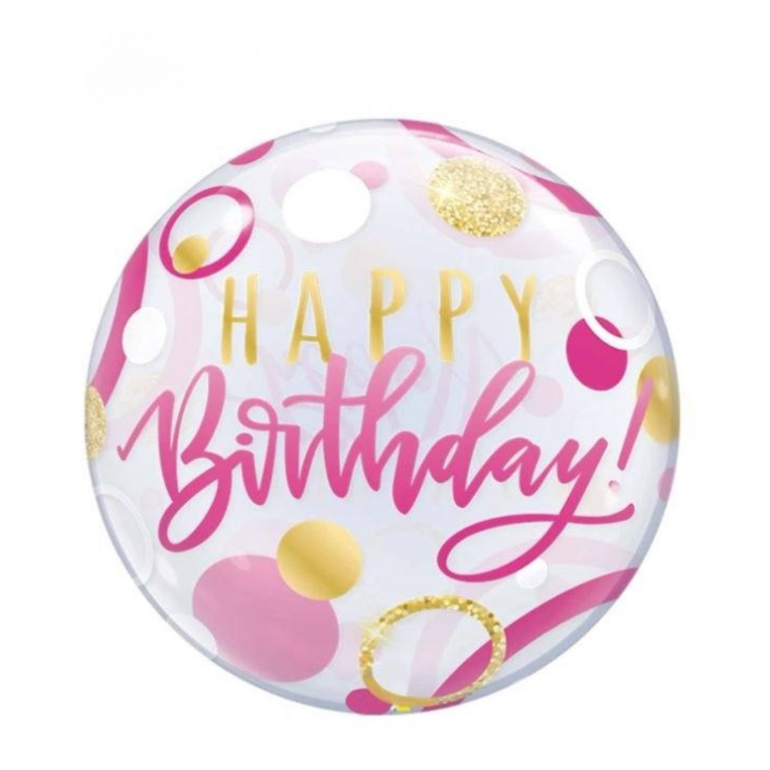 2pcs 18 Inch Happy Birthday Pink Decorative Balloon
