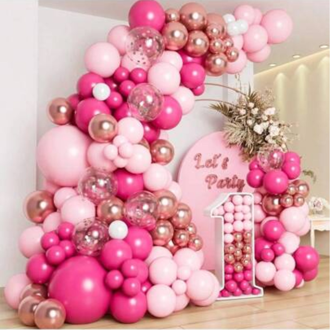 185pcs Pink Balloons Garland Kit