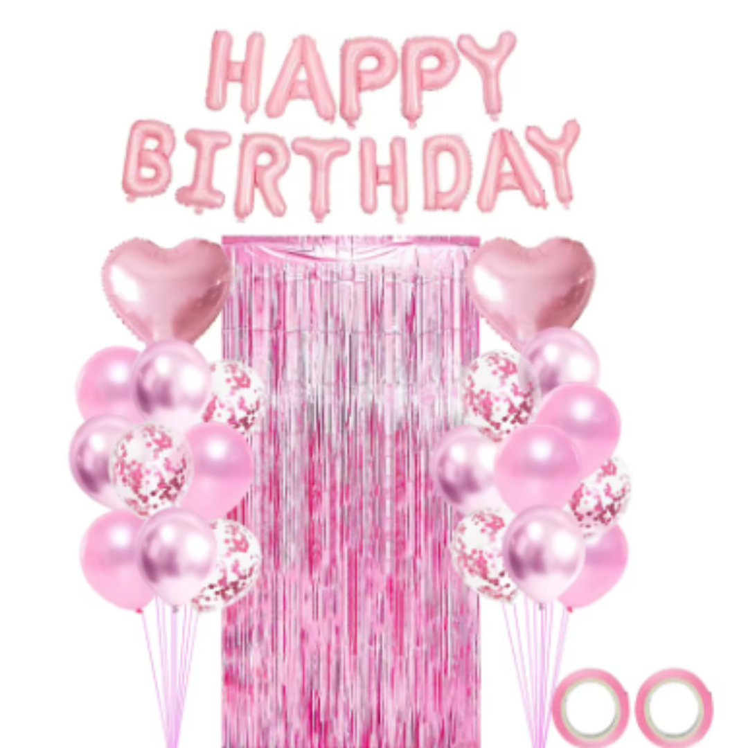 36pcs Pink Mixed Balloons Set