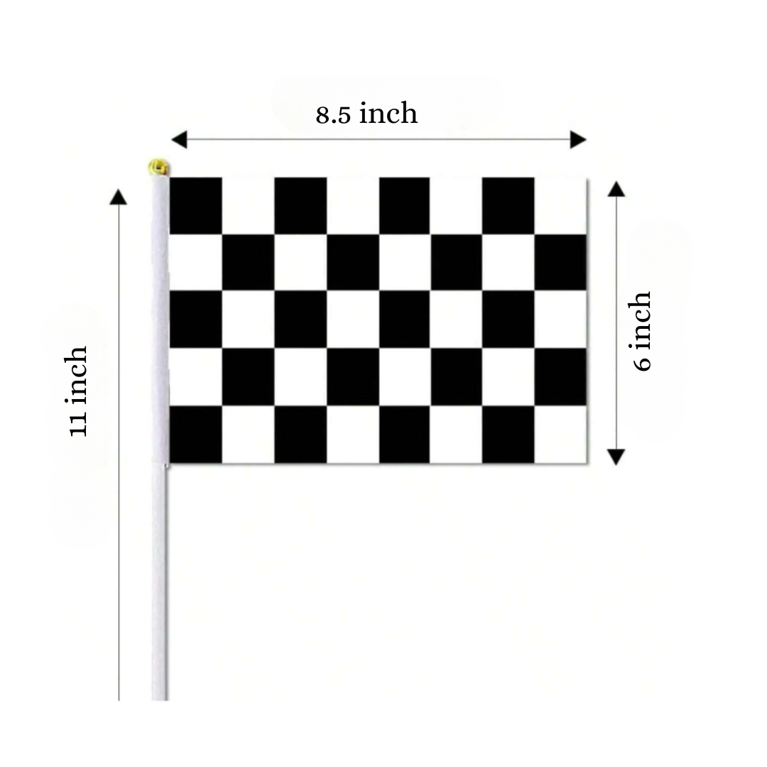 10pcs Black & White Checkered Flags