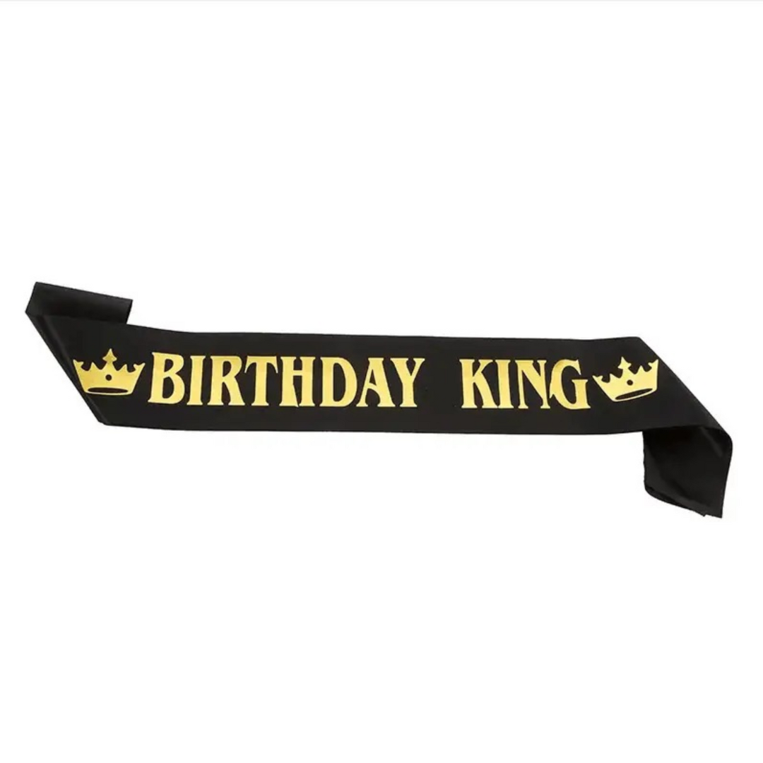 Black Birthday King Sash