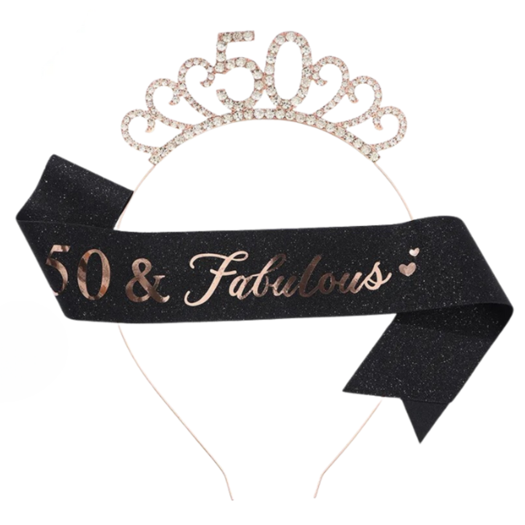 50 & Fabulous Sash & Crown