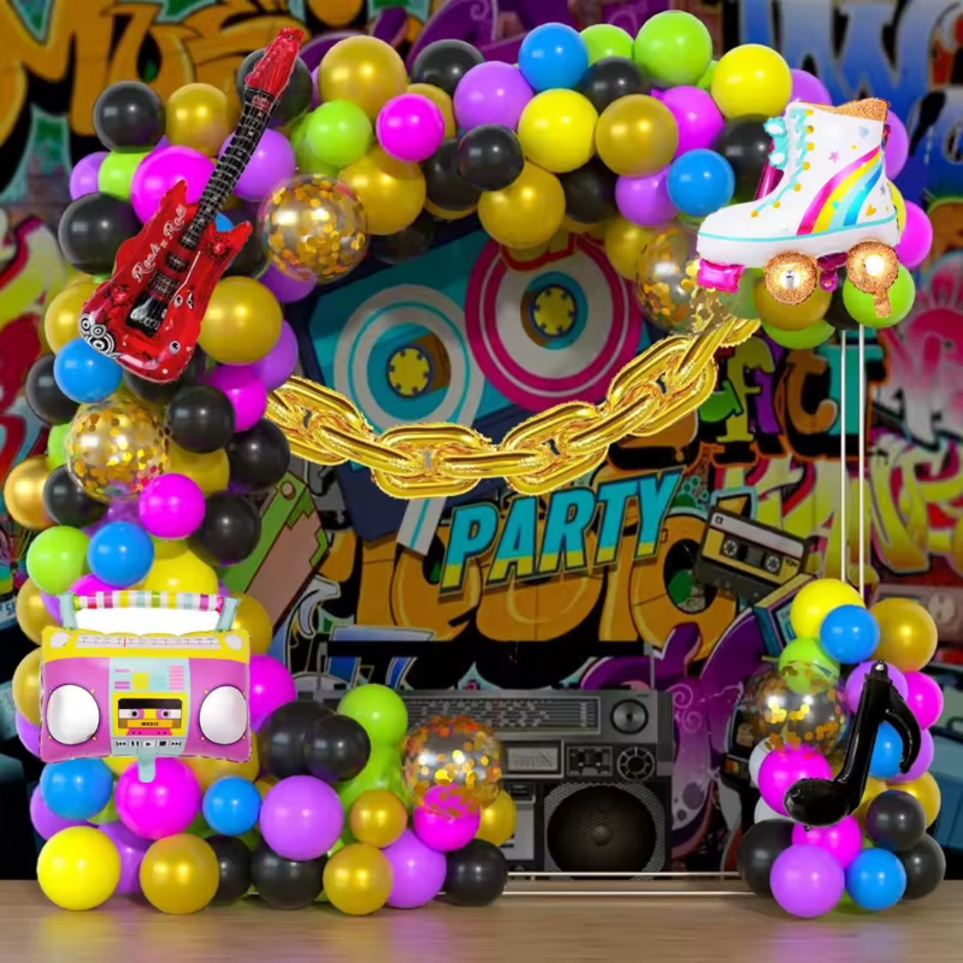 128pcs 90s Party Decoration Balloon Set