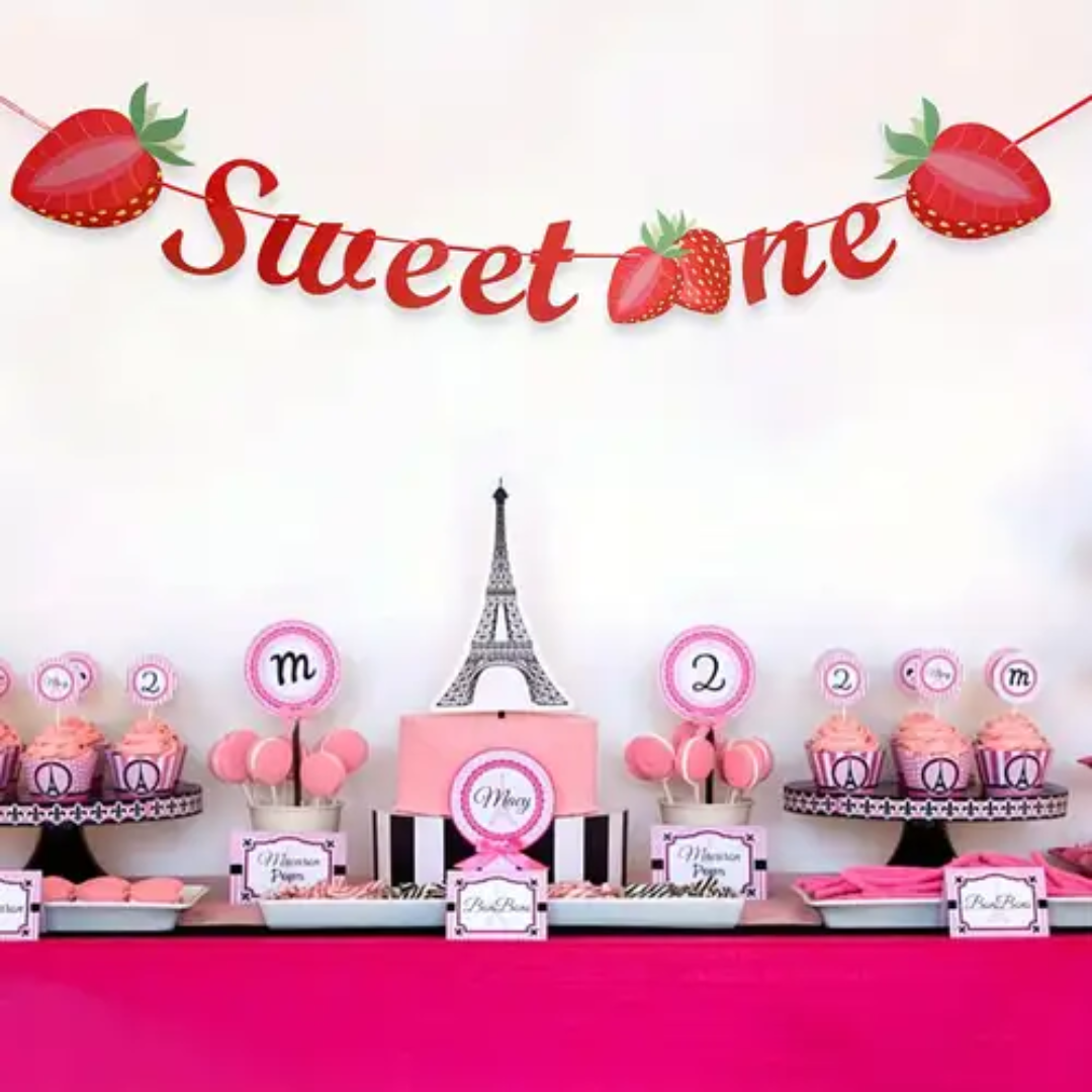 Strawberry Theme "Sweet One" Banner