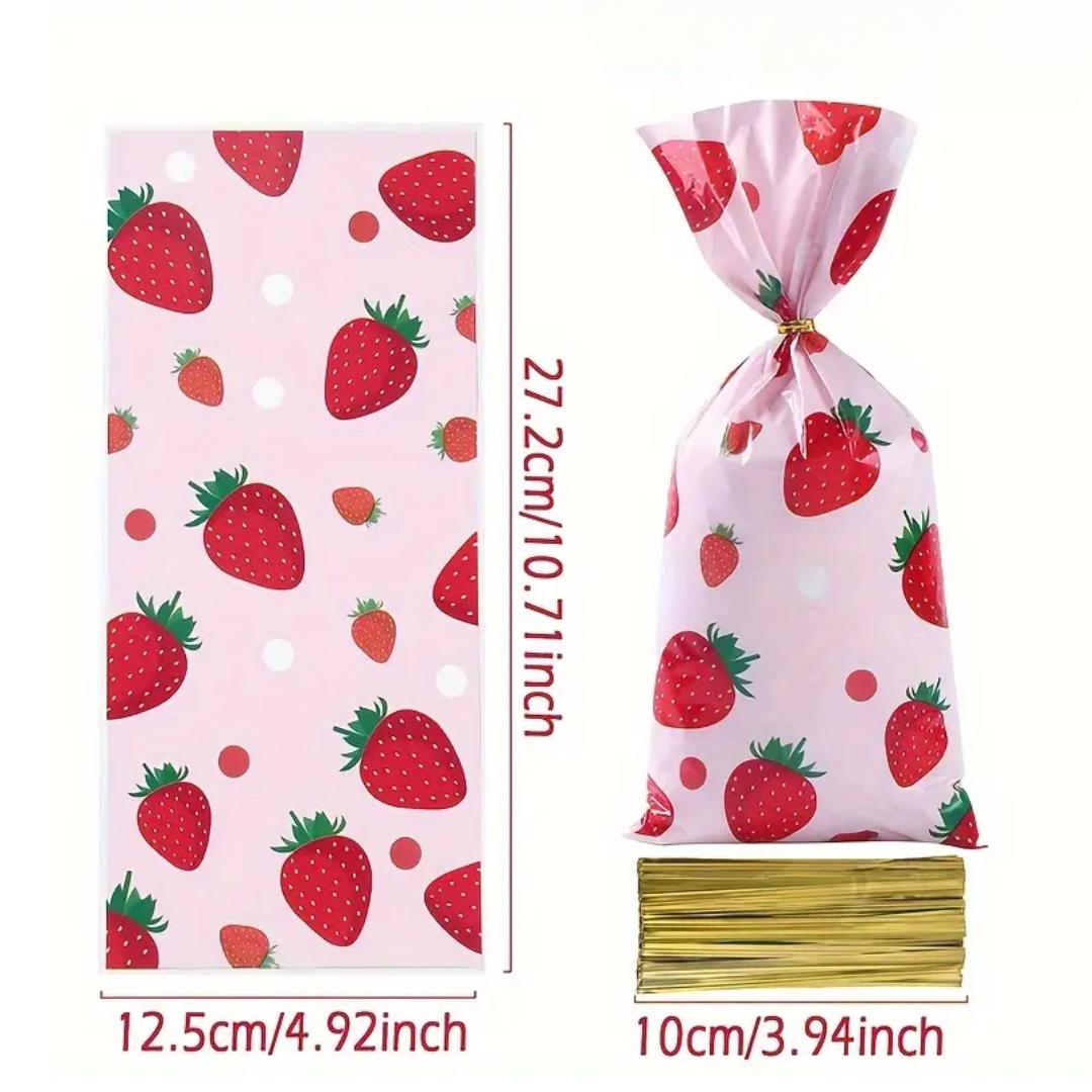 Pink Strawberry candy bag