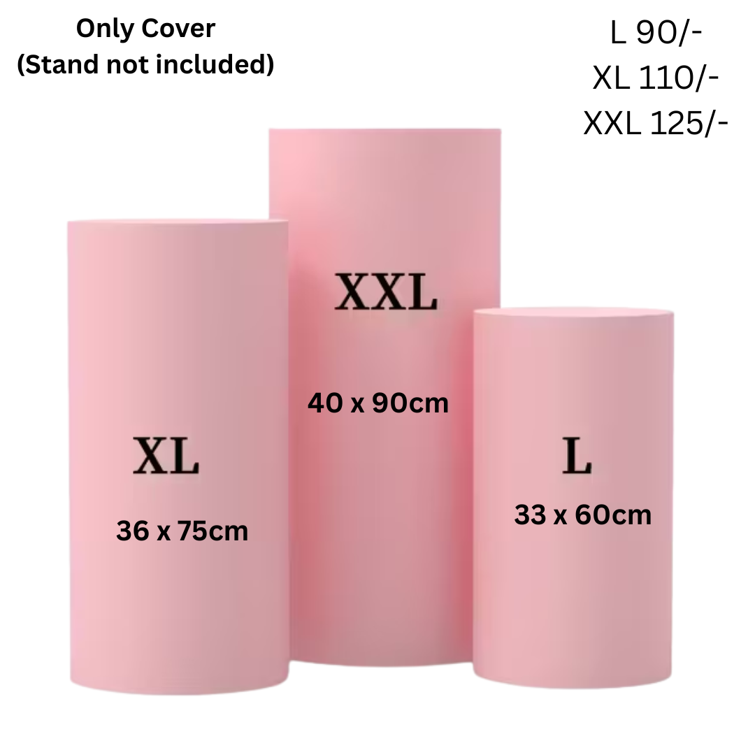 Light Pink Round Cylinder Cake Stand Cover for the Rent (Cylinder not included)