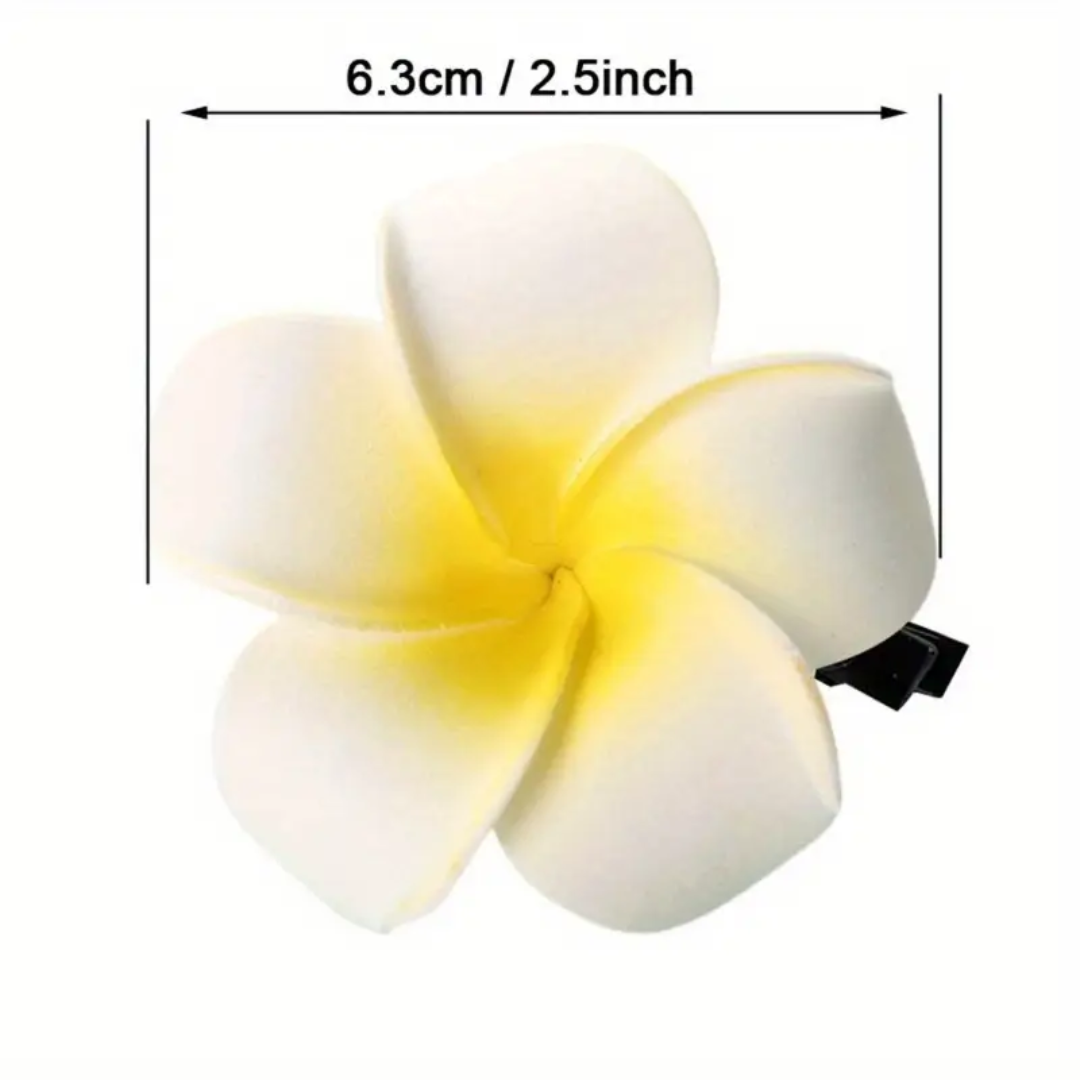 Hawaiian Plumeria Hair Clips