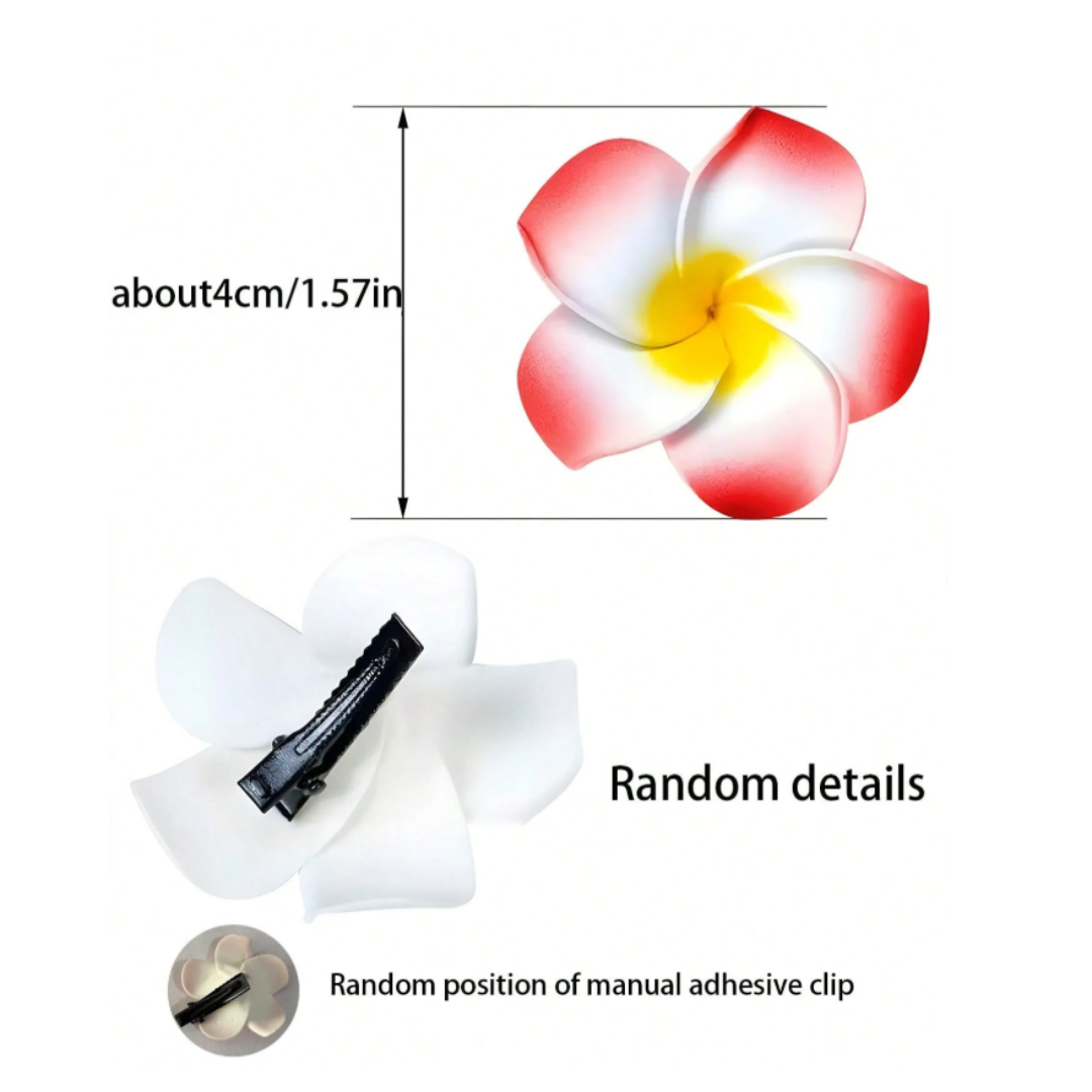 1pcs Random Hawaiian Style Multicolor Pulmeria Hair Clip