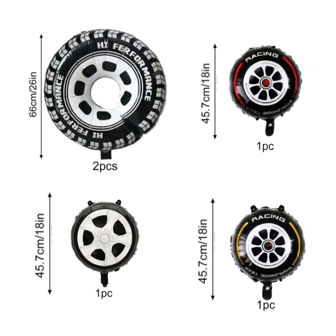 5pcs Foil Tire Balloons