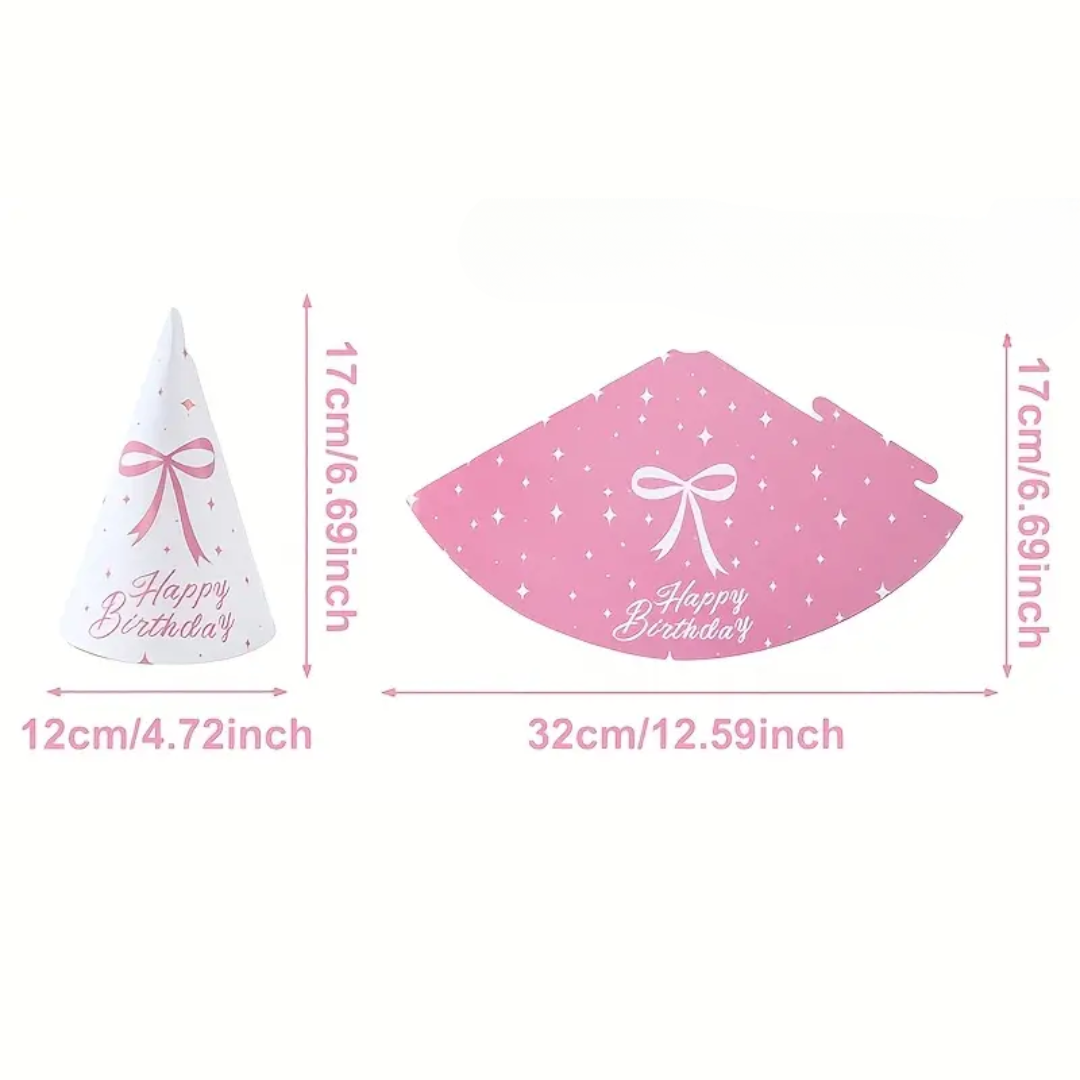 1pcs Pink Bow Birthday Hat
