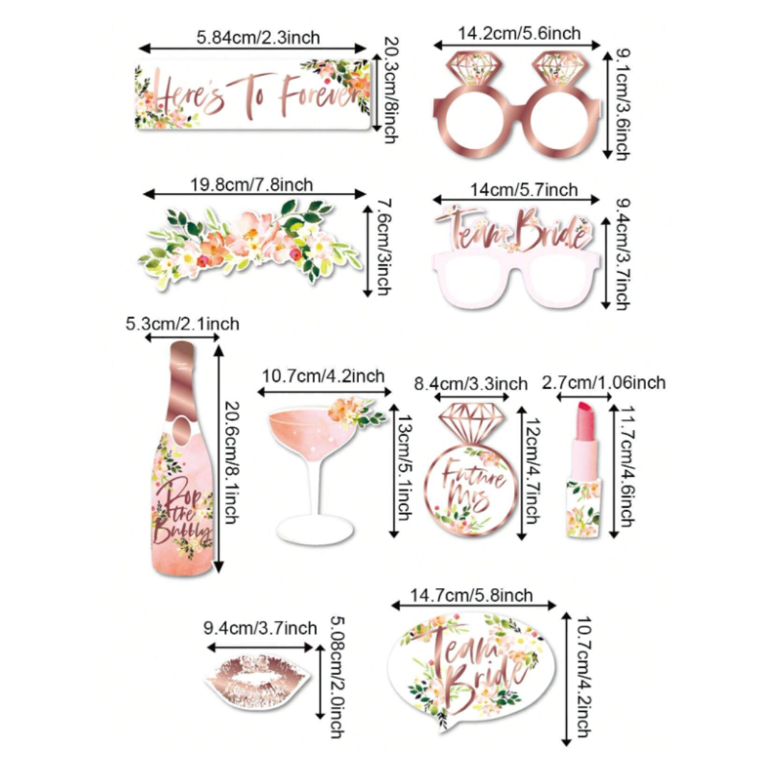 10pcs Wedding Photo Booth Party Props