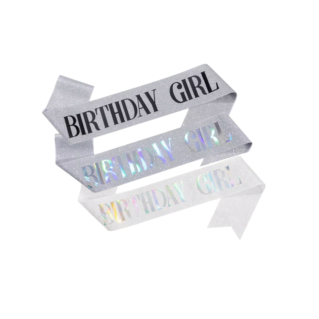 Glitter Birthday Girl Sash